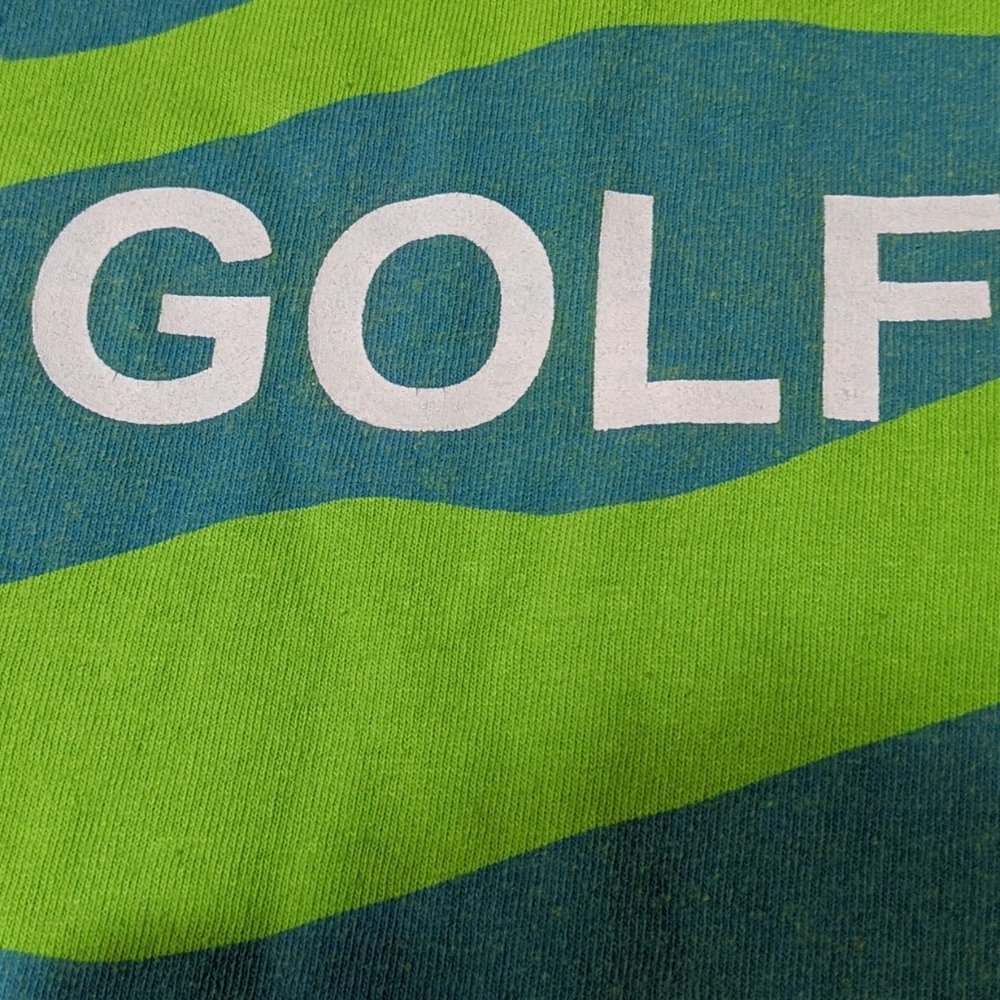 GOLF WANG Tiger Stripe Green Blue Tee RARE Sz XL - Picture 4 of 11